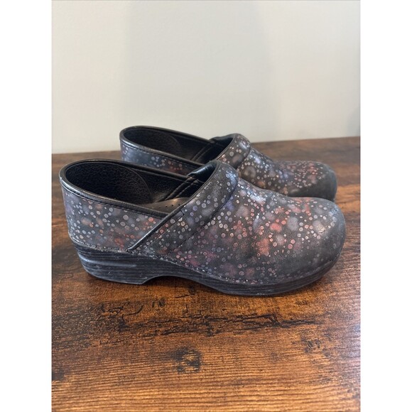 Dansko Shoes - Dansko Professional Clog Womens 40 Leather Multicolor Polka Dot Purple Shoes